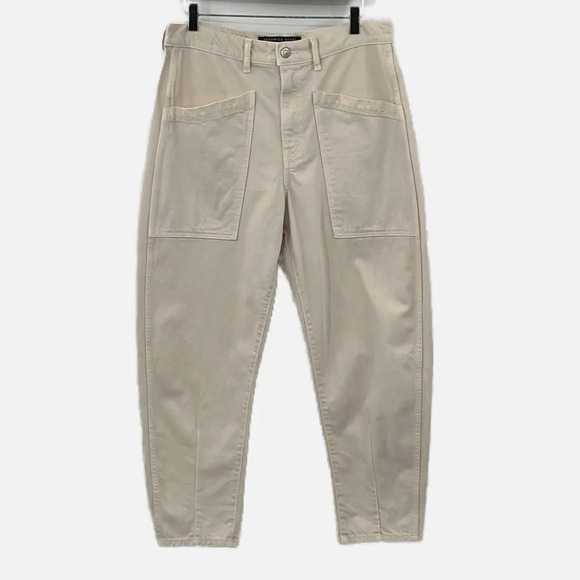 Veronica Beard Charlie High Rise Barrel Leg Jeans in Ecru - Size 31 - Picture 3 of 8